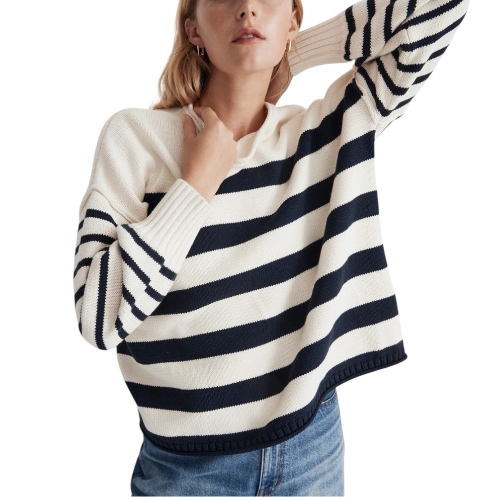 MADEWELL Conway Striped Pullover Sweater.‎ Size Small